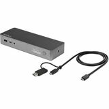 StarTech.com Universal Laptop Docking Station, Hybrid USB-C & USB-A Dock, Dual 4K DP & HDMI, 60W PD, Mac / Windows / Chrome OS, GbE