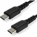 StarTech.com 1m USB C Charging Cable - Durable Fast Charge & Sync USB 2.0 Type C to C Charger Cord - TPE Jacket Aramid Fiber M/M 60W Black