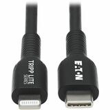 Eaton Tripp Lite Series USB-C to Lightning Sync/Charge Cable (M/M), MFi Certified, Black, 2 m (6.6 ft.)