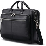Samsonite Carrying Case (Briefcase) for 15.6" Notebook - Black - Bend Resistant, Tear Resistant, Damage Resistant, Anti-slip - Leather Body - Handle, Carrying Strap - 12" Height x 5" Width - 1 Each
