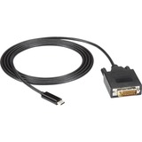 Black Box USB-C Adapter Cable - USB-C to DVI Adapter, 1080p @ 60Hz, DP 1.2 Alt Mode - 6 ft DVI-D/USB-C Video Cable for Video Device, Notebook, Tablet, Smartphone, Monitor, Projector - First End: 1 x USB Type C - Male - Second End: 1 x DVI-D (Dual-Link) Digital Video - Male - Supports up to 1920 x 1200 - Black