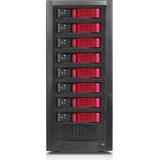 RAIDage JAGE9BT8HDRD-DE Drive Enclosure 12Gb/s SAS, SATA/600 - Mini-SAS HD Host Interface Tower - Black, Red