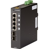 Black Box Ethernet Switch - 4 Ports - Gigabit Ethernet - 10/100/1000Base-T, 1000Base-X - 2 Layer Supported - Modular - 2 SFP Slots - Optical Fiber, Twisted Pair - PoE Ports - DIN Rail Mountable - 2 Year Limited Warranty - TAA Compliant