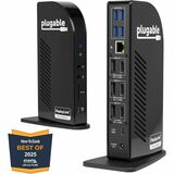 Plugable 4K USB C Docking Station Triple Monitor with 100W Power Delivery, USB C Dock for Thunderbolt 3/4, and USB-C Windows and Mac