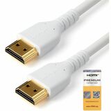 StarTech.com 1m Premium Certified HDMI 2.0 Cable with Ethernet - 3ft High Speed UHD 4K 60Hz HDR Durable Rugged Ultra HD HDMI Monitor Cord - 3.3ft/1m Premium Certified HDMI 2.0 with Ethernet; 4K 60Hz 4096x2160p/UHD/HDR10/Ultra wide/32 Ch Audio - TPE Jacket/high tensile strength aramid fiber/withstands 10000 bends/5000 insertions - For laptop/desktop; TV/monitor; Samsung/Sony/Apple TV