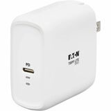Eaton Tripp Lite Series Compact USB-C Wall Charger - GaN Technology, 65W PD Charging, White