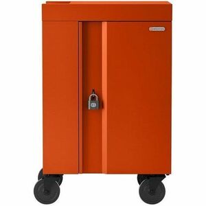 Bretford CUBE Cart Mini - Pre-Wired TVCM24USBC - 4 Casters - 5" Caster Size - Steel - 24" Width x 21" Depth x 37.50" Height - Tangerine - For 24 Devices