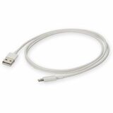 AddOn 1m USB A 2.0 Male to Lightning Male White Slim Cable