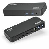 Plugable USB C Triple Display Docking Station with Laptop Charging, for Thunderbolt, USB4, or USB C Systems, Compatible with Windows, macOS, ChromeOS laptops