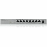 Zyxel 8-Port 2.5GbB MultiGig Ethernet Unmanaged Switch | 8 x 100/1G/2.5G Mbps Ports | Plug & Play | Metal Housing | Desktop or Wall-Mount | Ethernet Splitter | Lifetime Warranty | MG-108