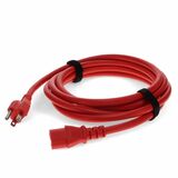 AddOn 6ft NEMA 5-15P to C15 14AWG 15A Red 100-250V Power Cable