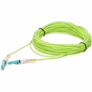 AddOn 25m CS to CS Lime Green OM5 Duplex OFNR (Riser-Rated) Fiber Patch Cable