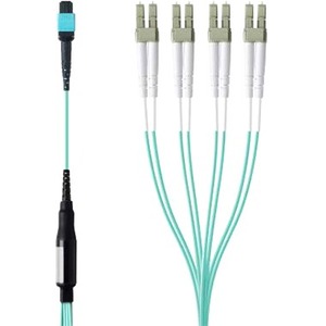 Belkin Fiber Optic Network Cable - 9.84 ft Fiber Optic Network Cable for Network Device - First End: 1 x MTP Network - Male - Second End: 8 x LC Network - Male - Patch Cable - 50/125 &micro;m - Aqua