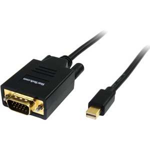 StarTech.com 6ft Mini DisplayPort to VGA Cable, Active Mini DP to VGA Adapter Cable, 1080p, mDP 1.2 to VGA Monitor/Display Converter Cable - 6ft Active Mini DisplayPort to VGA cable; 1920x1200/1080p 60Hz; mDP 1.2 HBR2; DPCP/HDCP 1.4 | EDID/DDC - mDP to VGA converter cable to connect Mini DP source to VGA monitor/display - Video adapter cable prevents signal loss - Works w/ Thunderbolt 1/2