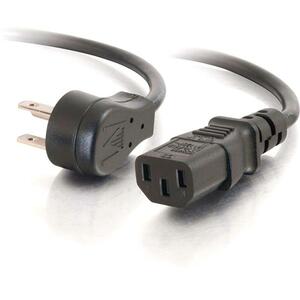 C2G 1.5ft 18 AWG Universal Flat Panel Power Cord (NEMA 5-15P to IEC320C13) - For Computer, Printer, Monitor, Scanner - Black - 1.50 ft Cord Length - NEMA 5-15P / IEC 60320 C13