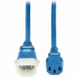 Eaton Tripp Lite Series PDU Power Cords, C13 to P-Lock C14 - Heavy-Duty, 15A, 250V, 14 AWG, 3 ft. (0.9 m), Blue, 6 Pack