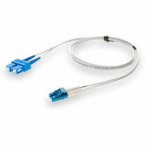 AddOn 3m SC to LC Gray OS2 Duplex OFNR (Riser-Rated) SMF Fiber Patch Cable