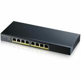 ZYXEL GS1900-8HP REV 03F 8-Port Gigabit Smart Managed PoE Switch | 8 PoE+ Ports at 77W | Fanless | TAA Compliant