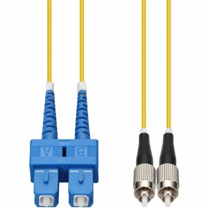 AddOn 25m SC to FC Yellow OS2 Duplex OFNR (Riser-Rated) SMF Fiber Patch Cable