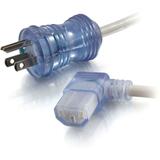 C2G 6ft 18 AWG Hospital Grade Power Cord (NEMA 5-15P to IEC320C13R) - Gray with Clear Connectors