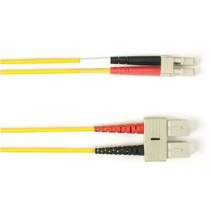 Black Box Fiber Optic Duplex Patch Network Cable - 9.80 ft Fiber Optic Network Cable for Network Device - First End: 2 x SC Network - Male - Second End: 2 x LC Network - Male - 1 Gbit/s - Patch Cable - OFNR - 50/125 &micro;m - Yellow - TAA Compliant