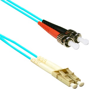 ENET Fiber Optic Duplex Patch Network Cable - 39.37 ft Fiber Optic Network Cable for Network Device - First End: 2 x ST Network - Male - Second End: 2 x LC Network - Male - 10 Gbit/s - Patch Cable - Riser - Aqua