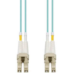 AddOn 35m LC to LC Aqua OM4 Duplex OFNR (Riser-Rated) Fiber Patch Cable