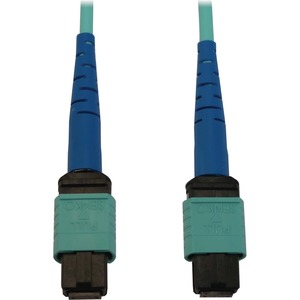 Eaton Tripp Lite Series 40/100/400G Multimode 50/125 OM3 Fiber Optic Cable (24F MTP/MPO-PC F/F), LSZH, Aqua, 20 m (65.6 ft.)