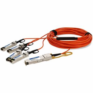 AddOn MSA and TAA Compliant 40GBase-AOC QSFP+ to 4xSFP+ Orange Active Optical Cable (850nm, MMF, 1m)
