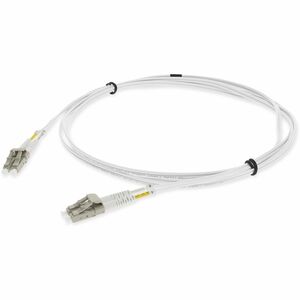 AddOn Fiber Optic Duplex Patch Network Cable - 6.56 ft Fiber Optic Network Cable for Network Device - First End: 2 x LC Network - Male - Second End: 2 x LC Network - Male - Patch Cable - Riser, OFNR - 50/125 &micro;m - White - 1.0 - TAA Compliant