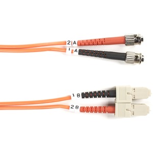 Black Box Fiber Optic Duplex Patch Network Cable - 9.80 ft Fiber Optic Network Cable for Transceiver, Switch, Server, Network Device - First End: 2 x ST Network - Male - Second End: 2 x SC Network - Male - 10 Gbit/s - Patch Cable - OFNR - 50/125 &micro;m - Orange - 1 Each