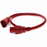 AddOn 15ft C14 Male to C15 Female 14AWG 100-250V at 15A Red Power Cable