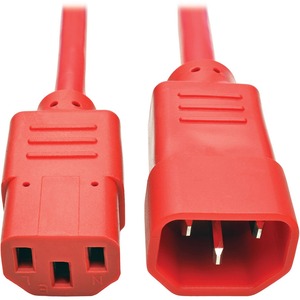Eaton Tripp Lite Series Heavy-Duty PDU Power Cord, C13 to C14 - 15A, 250V, 14 AWG, 2 ft. (0.61 m), Red