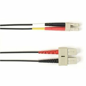 Black Box Colored Fiber OM2 50/125 Multimode Fiber Optic Patch Cable-OFNR PVC - 22.97 ft Fiber Optic Network Cable for Network Device - First End: 2 x SC Network - Male - Second End: 2 x LC Network - Male - 1 Gbit/s - Patch Cable - OFNR, Riser - 50/125 &micro;m - Black - TAA Compliant