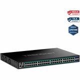 TRENDnet 52-Port Gigabit Web Smart PoE+ Switch with 10G SFP+ Ports, TPE-3524S, 48 x Gigabit PoE+ Ports, 4 x 10G SFP+ Ports, 410W PoE Power Budget, Lifetime Protection, Black