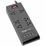 Eaton Tripp Lite Series 6-Outlet Surge Protector with 4 USB Ports (4.2A Shared) - 6 ft. (1.83 m) Cord, 900 Joules, Black