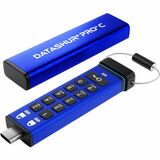 iStorage datAshur PRO+C 256GB | FIPS 140-3 Level 3 Certified | Secure USB Type-C Hardware Encrypted Drive | PIN protected | Type C-A adapter included - TAA Compliant