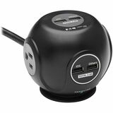 Eaton Tripp Lite Series Safe-IT 3-Outlet Spherical Surge Protector, 5-15R Outlets, 4 USB Charging Ports, 8 ft. (2.4 m) Cord, Antimicrobial Protection