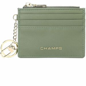 Champs Iconic Carrying Case Credit Card - Green - Vegan Leather, Faux Leather Body - 0.3" Height x 3.5" Width