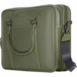 Champs Onyx Carrying Case (Briefcase) for 11" to 15.6" Notebook - Khaki - RFID Resistant - Top Grain Cowhide Leather Body - Shoulder Strap, Handle, Trolley Strap - 11.6" Height x 15.6" Width x 3.9" Depth - 3.17 gal Volume Capacity