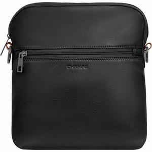 Champs Onyx Carrying Case - Black - RFID Resistant - Top Grain Cowhide Leather Body - Signature Patterned Lining - Shoulder Strap - 10.5" Height x 9.5" Width x 3" Depth - 1.32 gal Volume Capacity