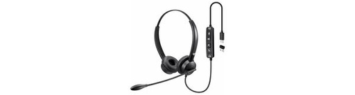 Adesso Headset with Push to talk, Volume +/-, Answer/End Call Controls