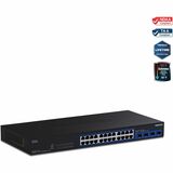 TRENDnet 28-Port Multi-Gig Switch, TEG-S50284, 24 2.5Gb RJ45 Ports, 4 x 10G SFP+ Ports, NDAA TAA Compliant, Lifetime Protection, 200Gbps Switch Capacity, Rack Mount Ready, Black