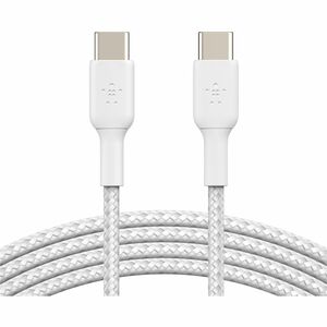 Belkin BoostCharge Braided USB-C to USB-C Cable - 6.60 ft USB-C Data Transfer Cable for Smartphone, Tablet, Notebook, AirPods Pro, iPad Air, iPad mini, iPad Pro, iPhone, MacBook Air, MacBook Pro, iPad, ... - First End: 1 x USB 2.0 Type C - Male - Second End: 1 x USB 2.0 Type C - Male - 480 Mbit/s - Black
