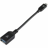 V7 USB A 5Gbps Female to USB-C Male cable 5 Gbps Black