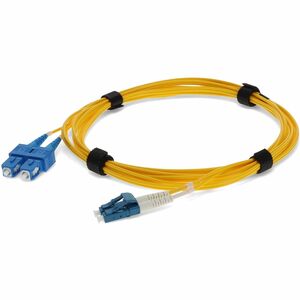 AddOn 1.5m SC to LC Yellow OS2 Duplex Microboot, Snagless OFNR (Riser-Rated) SMF Fiber Patch Cable