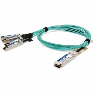 AddOn Dell® AOC-Q28-100G-10M to Cisco® SFP-25G-AOC10M Compatible TAA Compliant 100GBase-AOC QSFP28 to 4xSFP28 Direct Attach Cable (850nm, MMF, 10m)