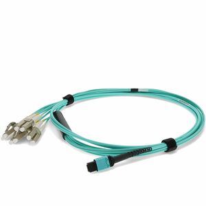 AddOn 3m MPO/UPC to 4xLC/UPC Duplex Aqua OM4 LSZH 8-Strand Fiber Fanout Cable