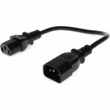 AddOn 1ft C13 Female to C14 Male 18AWG 100-250V at 10A Black Power Cable