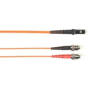 Black Box Fiber Optic Duplex Patch Network Cable - 3.20 ft Fiber Optic Network Cable for Network Device - First End: 2 x ST Network - Male - Second End: 1 x MT-RJ Network - Male - 1 Gbit/s - Patch Cable - OFNR - Orange - TAA Compliant
